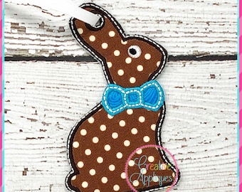 Rabbit Tag In the Hoop Applique Machine Embroidery Design, in the hoop tag applique design, easter bunny tag, bunny tag, basket tag