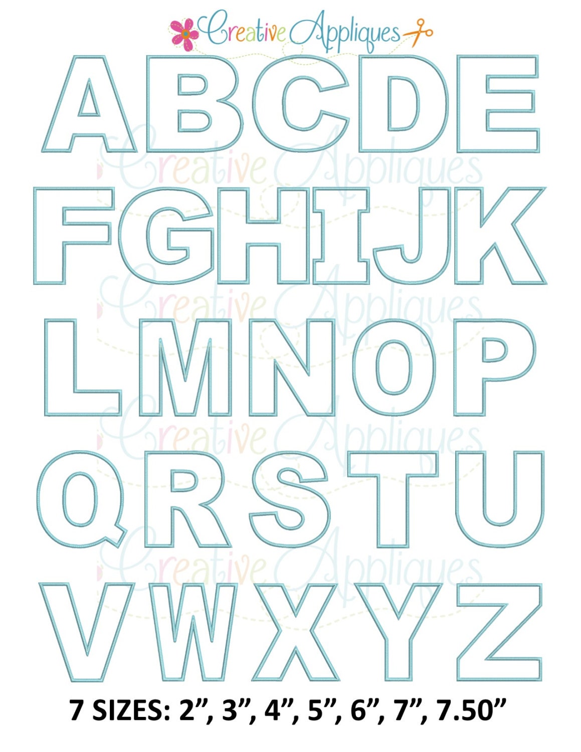 applique alphabet letter set a z applique machine embroidery etsy