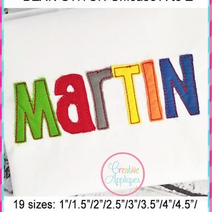 BEAN STITCH Scooter Applique Alphabet Letter Set Machine Embroidery Design 8 Sizes 2&quot;- 7&quot;, vintage stitch alphabet, bean stitch alphabet