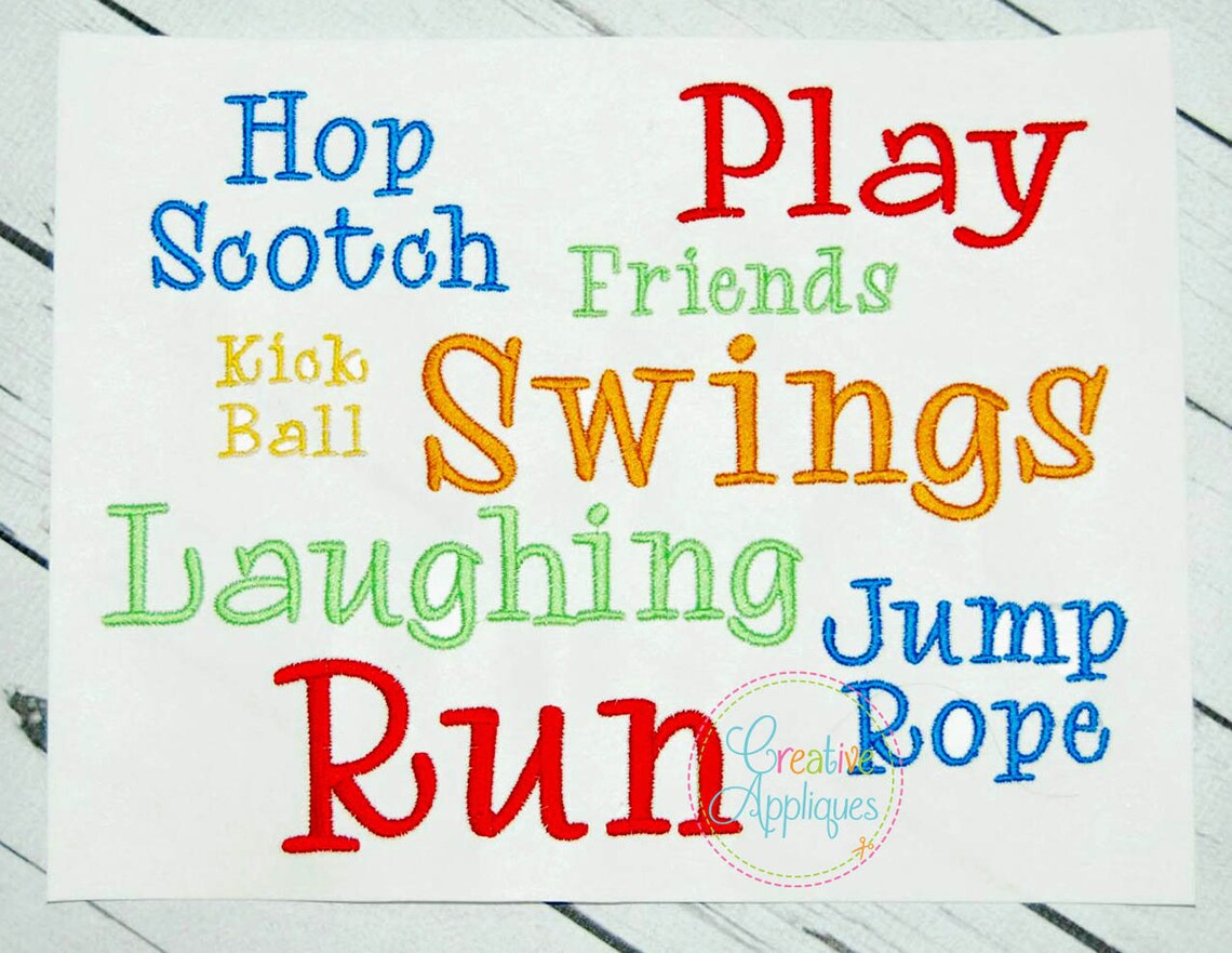 8 SIZES Recess Embroidery Font Alphabet Font Digital - Etsy