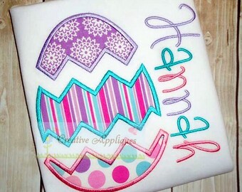 Digital Machine Embroidery Design Easter Egg Applique Chevron - Etsy
