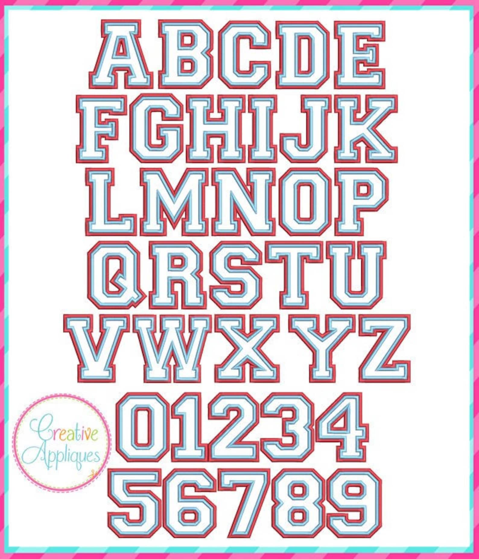 Double Satin Collegiate Applique Alphabet Letters A Thru Z Etsy