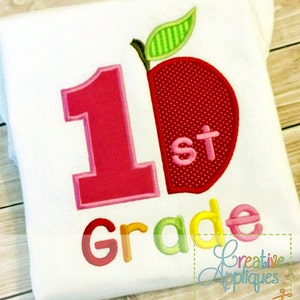 1st First Grade Applique Digital Machine Embroidery Applique Design 4 sizes