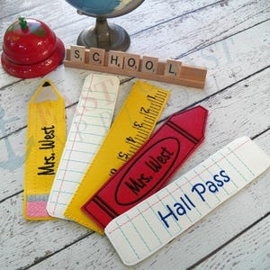 School Bookmarks In The Hoop Design, machine embroidery, embroidery design, in the hoop design, in the hoop bookmark, in the hoop embroidery