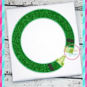 Zigzag stitch Crayon Circle Frame Monogram Digital Machine Embroidery Applique Design 5 size, crayon applique, crayon pattern, crayon design