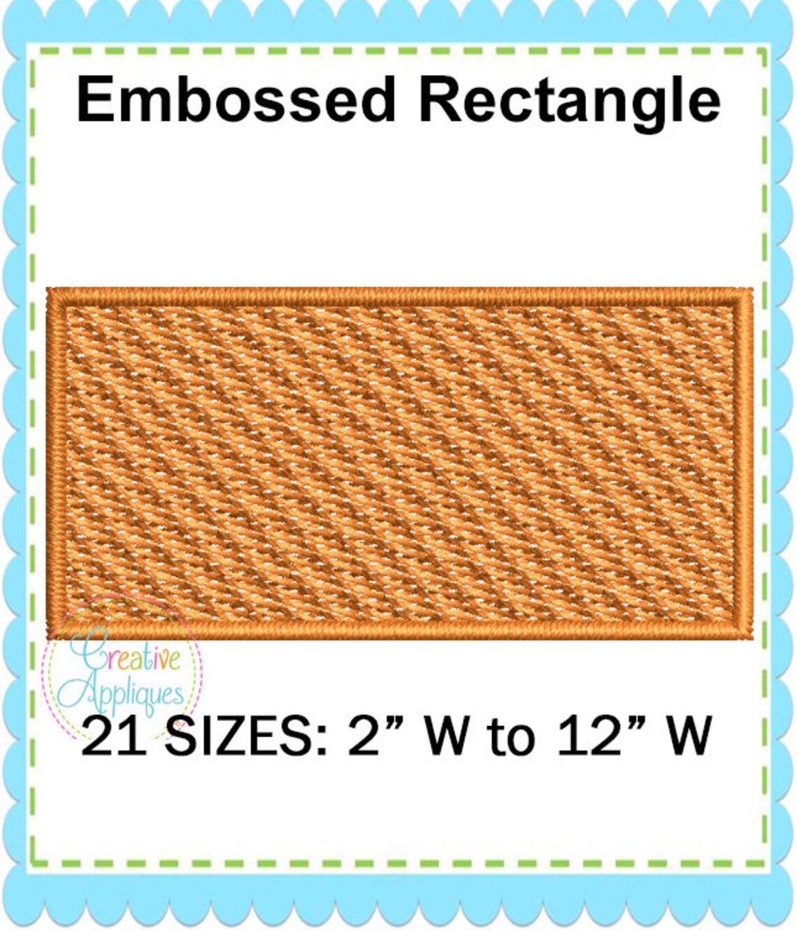 Embossed Rectangle Monogram Frame Digital Machine Embroidery Design 21 ...
