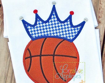 Basketball with Crown Digital Machine Embroidery Design 4 Sizes