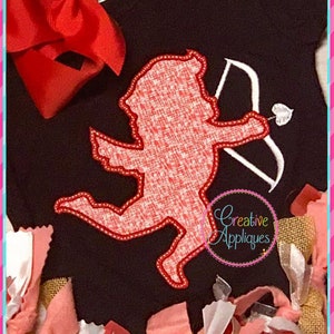 Cupid Valentine Digital Machine Embroidery Applique Design 4 Sizes, cupid applique, blanket stitch cupid applique, valentine