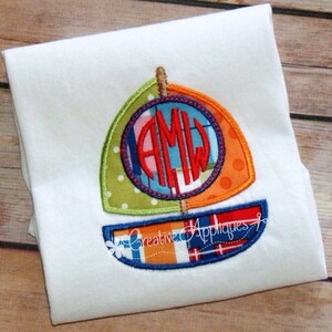 Boat Monogram Machine Embroidery Applique Design 4 Sizes Boat - Etsy