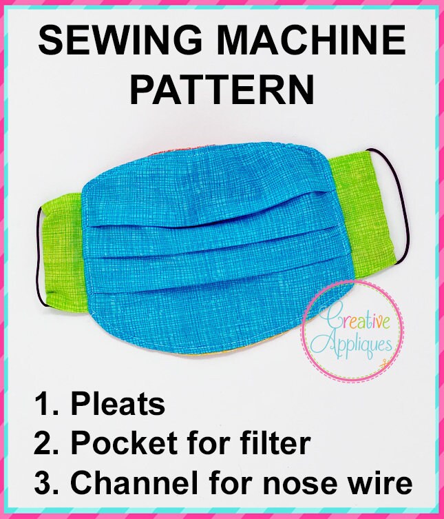 SEWING PATTERN 4 Sizes! Face Mask Digital Download Design, Breathing ...