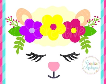 Arquivo de corte SVG de coroa de flor de rosto de cordeiro, arquivo de corte de cordeiro, arquivo de corte de cordeiro, arquivo de corte de coroa de cordeiro, arquivo de corte svg de flores de cordeiro
