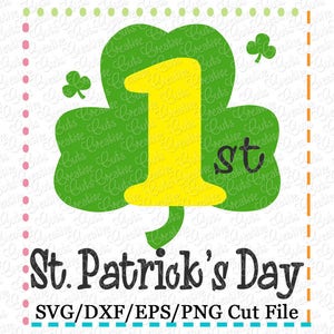 Día SVG archivo 1st St. Patrick de corte, st patricks svg, st patrick svg, st patrick corta archivo, svg primera bebé, trébol svg svg de trébol