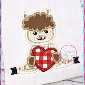 Llama Heart Digital Machine Embroidery Applique Design 4 SIZES, llama applique, llama embroidery, llama applique, llama embroidery