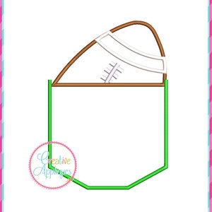 Football Pocket Applique Machine Embroidery Design 9 Sizes, in the hoop pocket embroidery design, pocket applique pattern, applique pocket