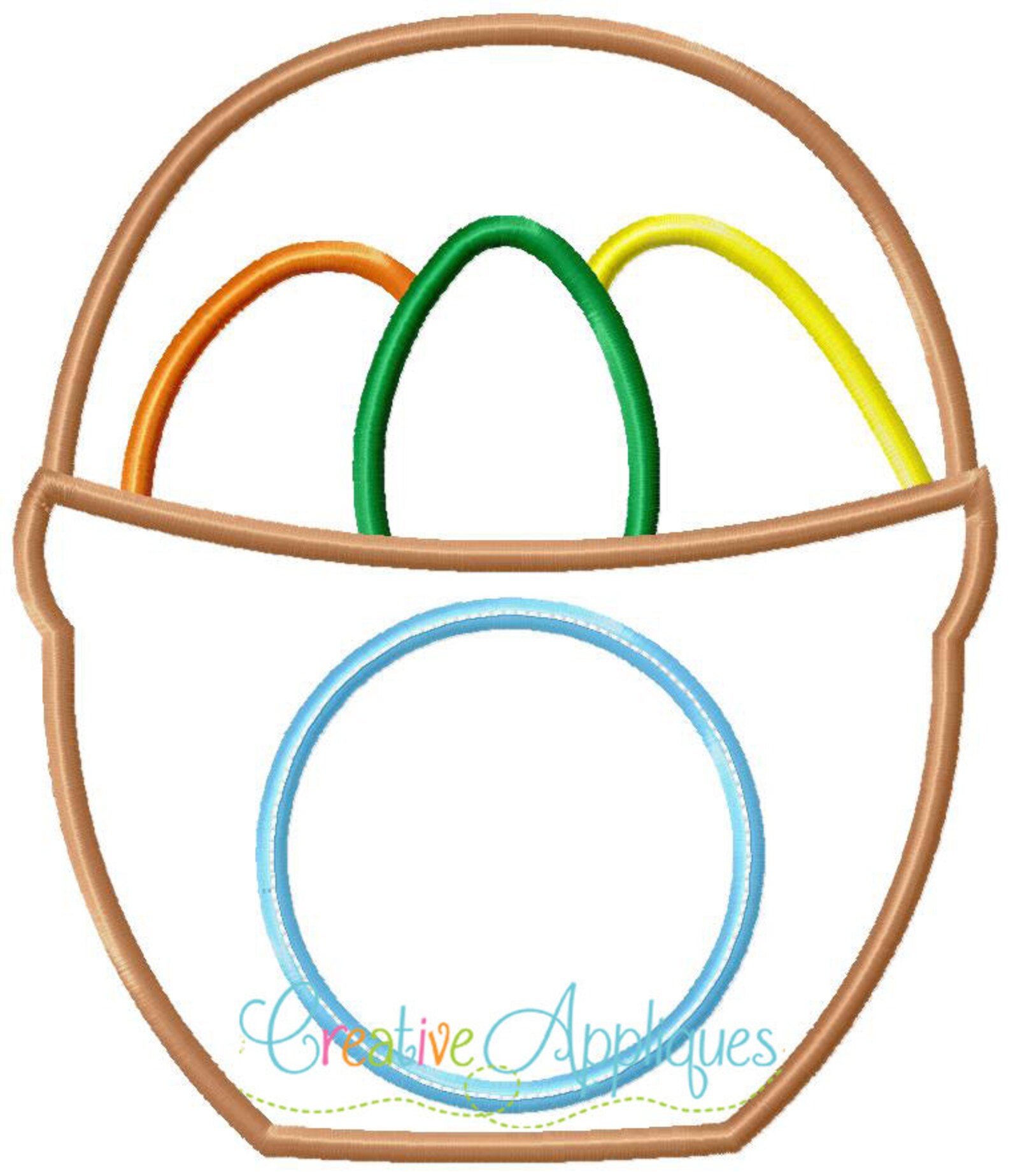 Easter Basket Monogram Applique Machine Embroidery Design 4 Sizes - Etsy