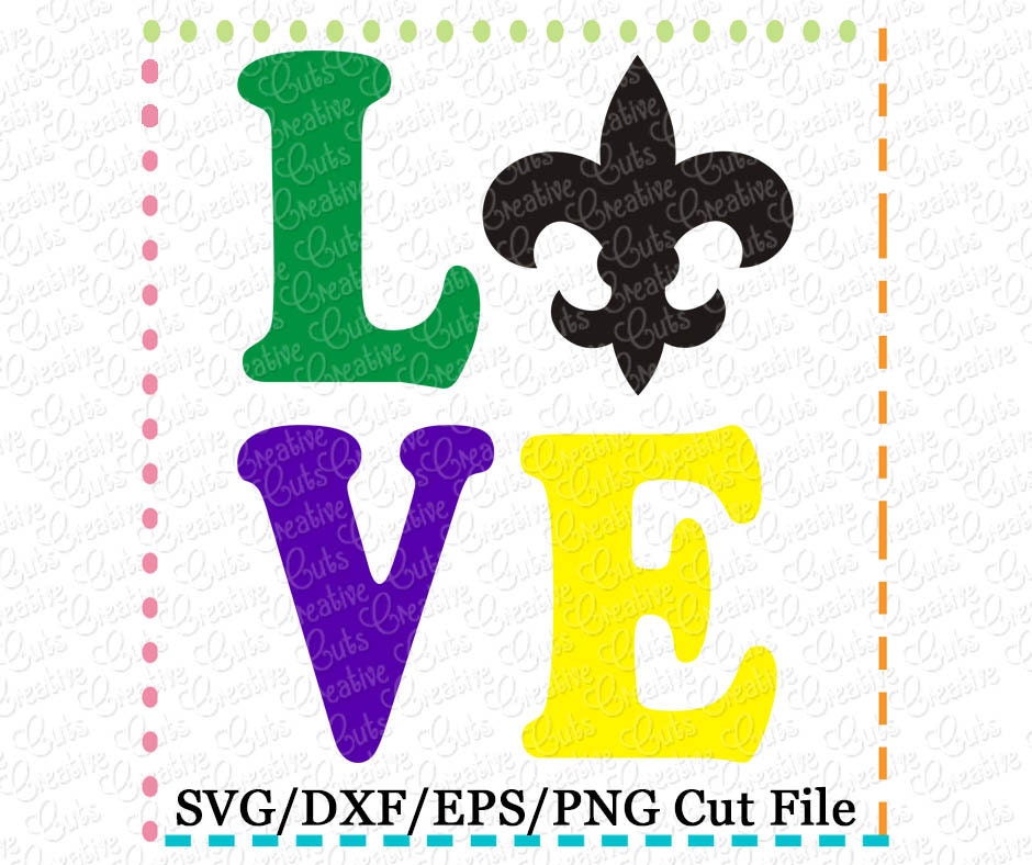 Download SVG Love Mardi Gras Fleur De Lis SVG Cutting File mardi ...