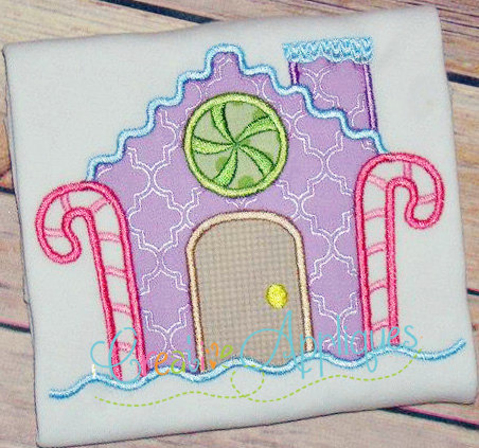 Gingerbread House Applique Digital Machine Embroidery Design 4 Etsy