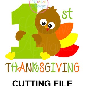 EXKLUSIVE 1. Thanksgiving Türkei, Türkei Svg, Thanksgiving kommerzielle Datei, Babys erste Svg, Babys 1. Schneiden Datei, 1. Danksagung Svg
