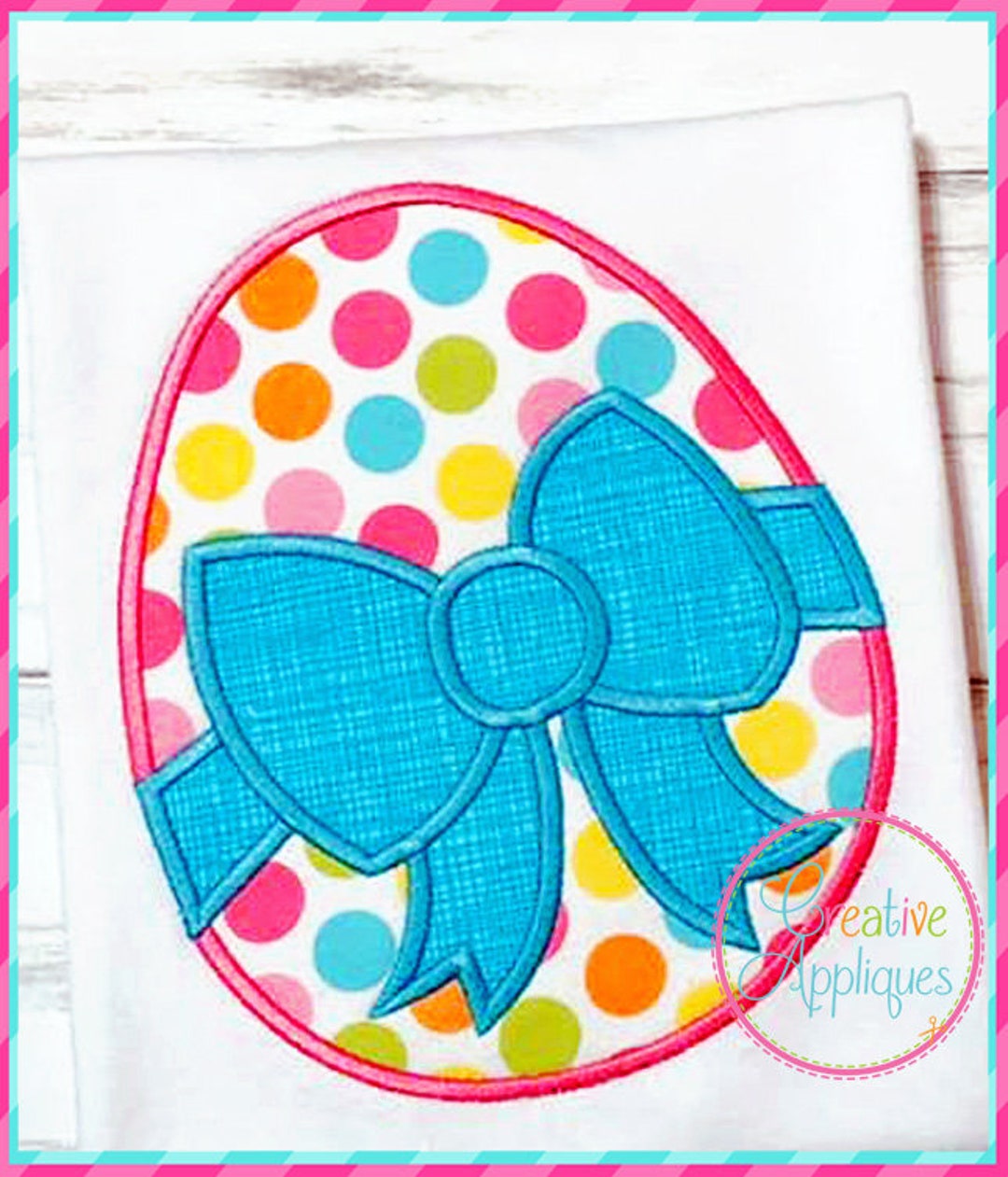 Easter Egg With Bow Machine Embroidery Applique Design 5 SIZES! Egg ...