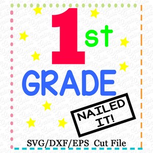 EXKLUSIVE 1. Klasse nagelte ihn Svg schneiden Datei, 1. Klasse Graduierung Svg schneiden, 1. Klasse schneiden Datei genagelt