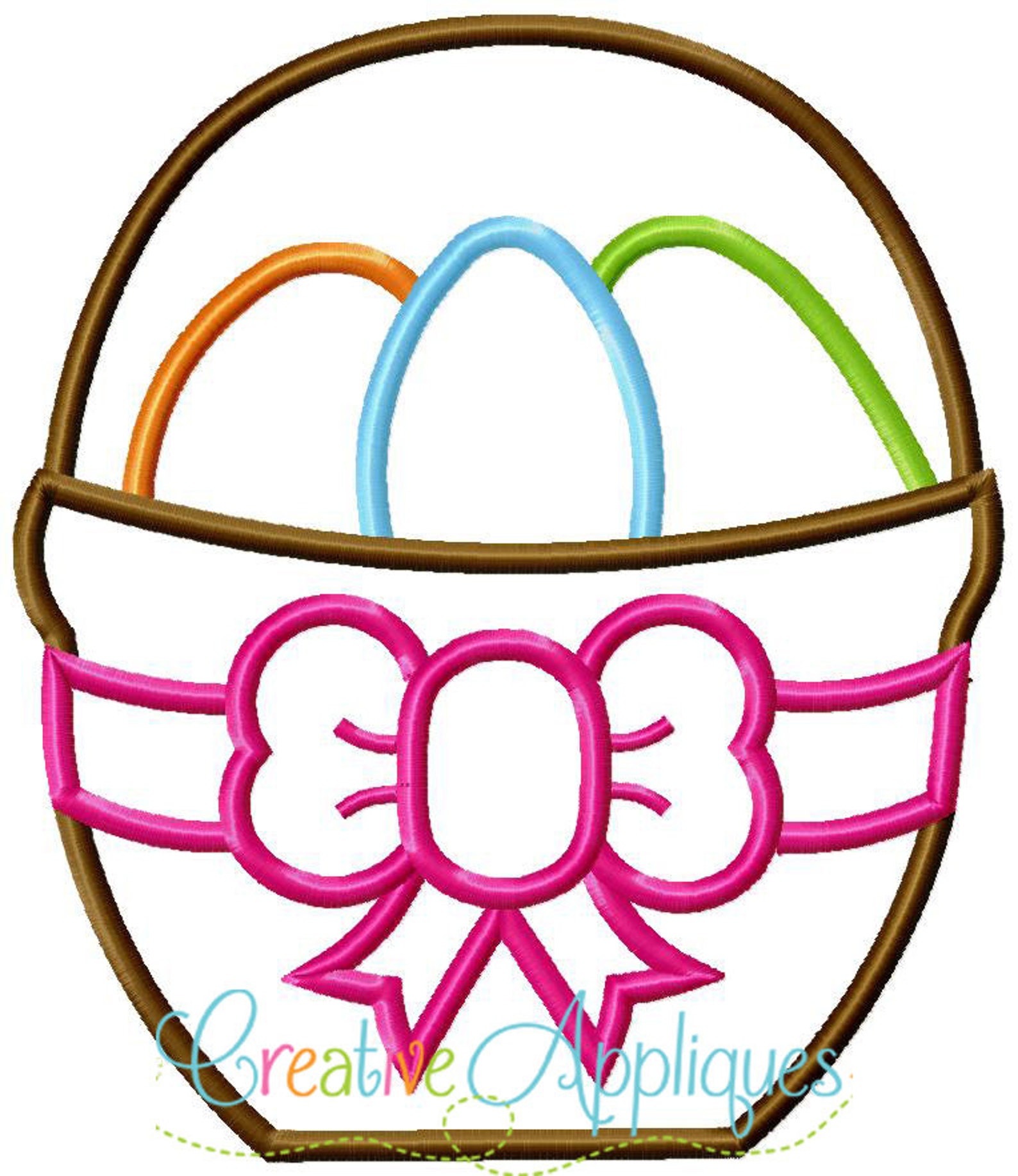 Easter Basket Bow Applique Machine Embroidery Design 4 Sizes - Etsy