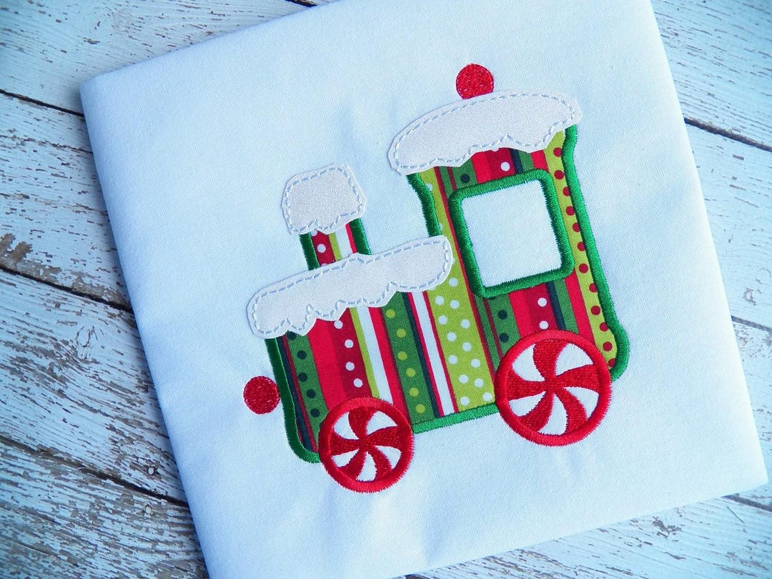 Christmas Train Applique Machine Embroidery Design, Machine Applique ...
