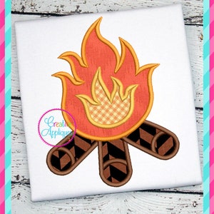 4 Sizes Campfire Applique Digital Machine Embroidery Design, campfire applique, campfire pattern Embroidery, camping applique embroidery