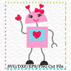 Valentine Robot SVG Cutting File, robot svg, robot cut file, robot cutting file, valentine robot svg, valentine robot cut file