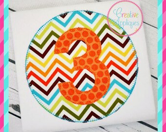 Blanket Stitch Circle Applique Numbers 1 thru 12 Digital Machine Embroidery Design 4 Sizes, vintage stitch,