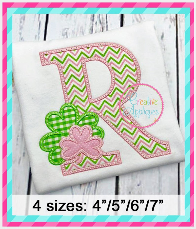 Shamrock Clover Alphabet Letter Set A-Z + Number 0-9 Applique Machine ...
