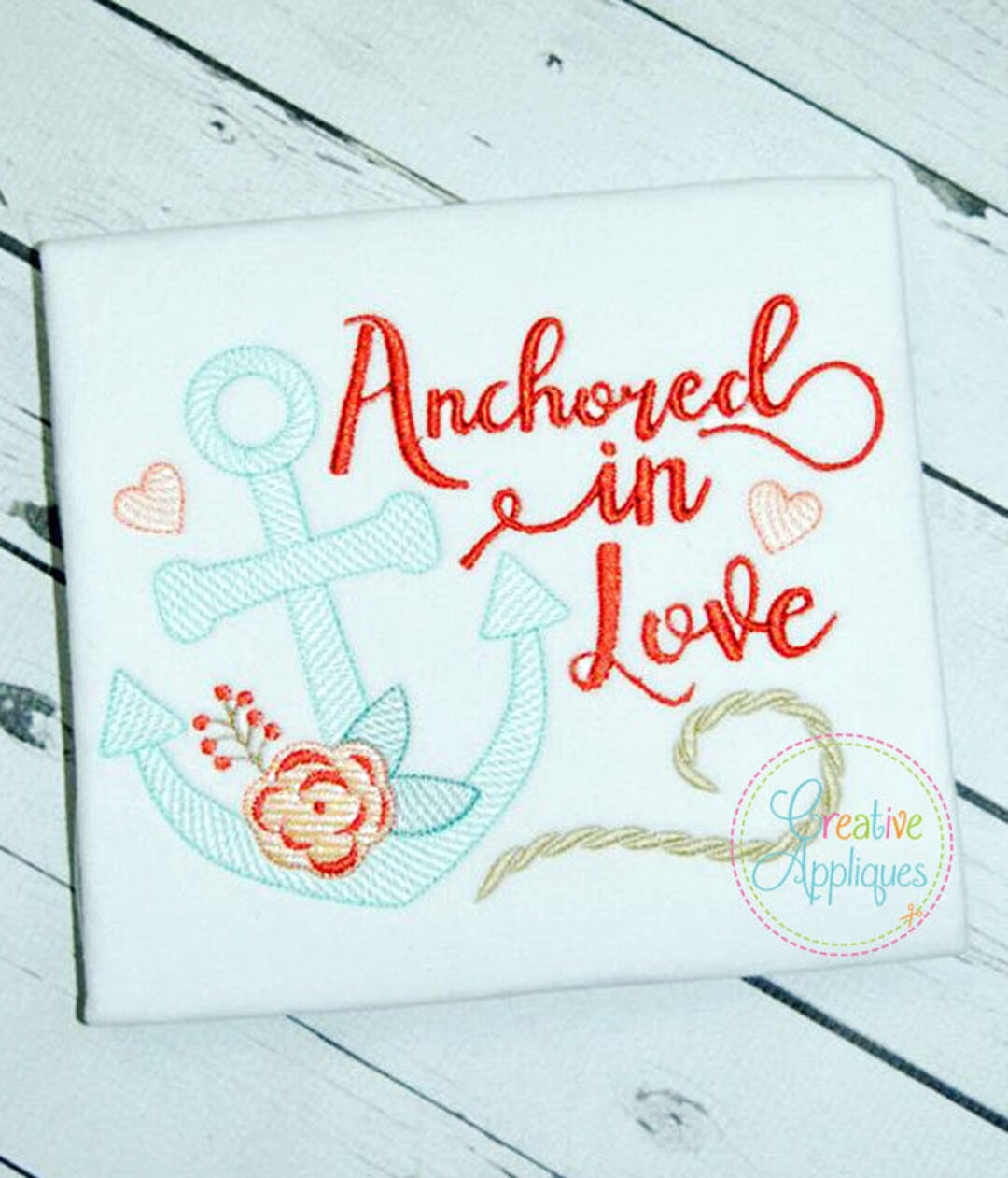 Anchored in Love Wedding Digital Machine Embroidery Design 4 Sizes ...