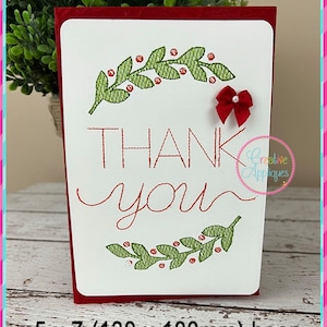 Season's Greetings Card Embroidery Machine Design, borduurwerk op papier, kaart borduren, schets borduren, papier borduren
