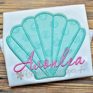Seashell Machine Embroidery Applique Design 4 Sizes
