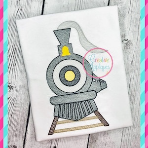 Sketch Stitch Train Digital Machine Embroidery Design 4 Sizes, train embroidery, christmas embroidery,