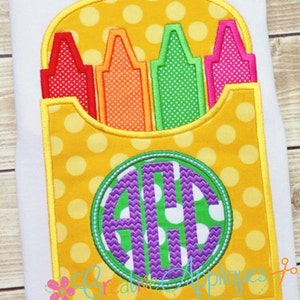 Colorie boîte Monogram Digital Machine Embroidery Applique Design 4 tailles