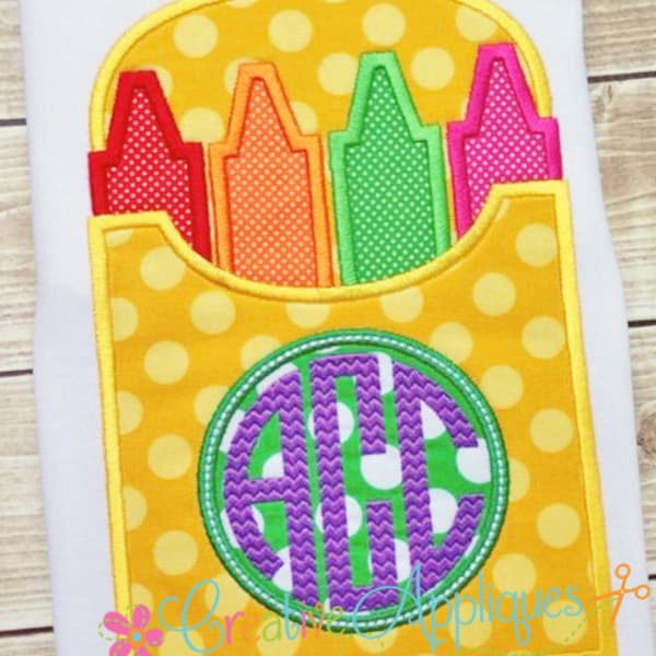 Crayon Box Embroidery Design Etsy