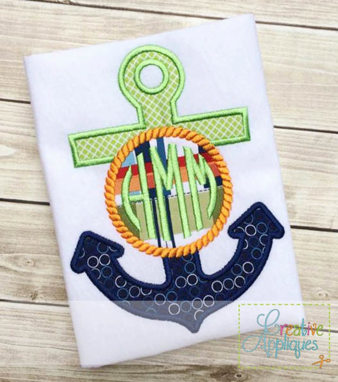 Anchor Monogram Digital Machine Embroidery Applique Design 4 Sizes - Etsy