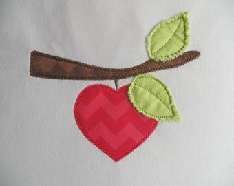 Heart Branch Applique Design, machine embroidery design, applique design, valentine applique design, heart applique