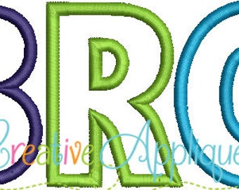 4 SIZES Bro Brother Digital Machine Embroidery Applique Design 4 Sizes