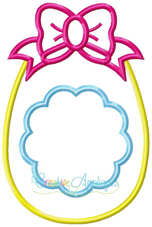 Easter Egg Monogram Bow Applique Machine Embroidery Design 4 - Etsy