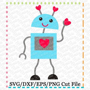 Valentine Robot SVG Cutting File, robot svg, robot cut file, robot cutting file, valentine robot svg, valentine robot cut file