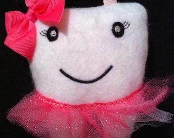 Ballerina Tooth Pillow In The Hoop Design, Tooth Fairy Pillow, In the hoop machine embroidery design,