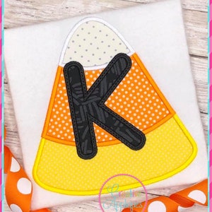 Candy Corn Alphabet Letter Set Uppercase A thru Z, Applique Machine Embroidery Design 4 Sizes, halloween applique alphabet letters