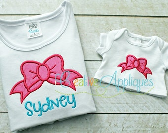 Bow Applique Digital Machine Embroidery Design 5 Sizes