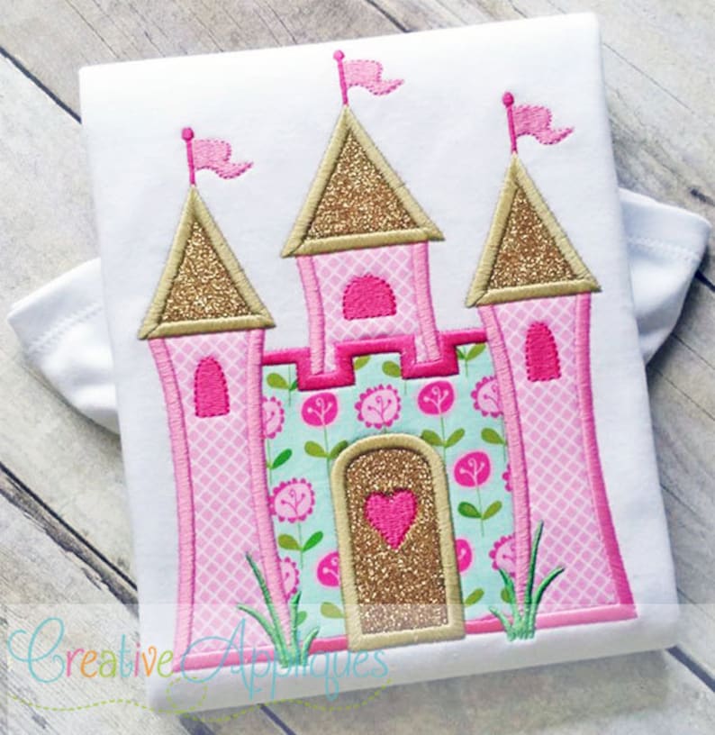 Castle princess digital machine embroidery applique design 4  etsy Castle princess digital machine embroidery applique design 4  etsy