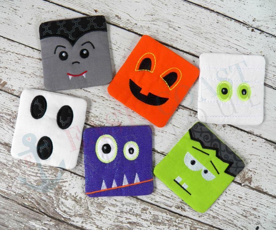 Halloween Coasters in the Hoop Design, Machine Embroidery, Embroidery ...