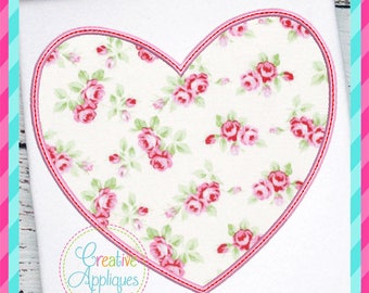 Heart Applique Digital Machine Embroidery Design 5 Sizes, heart applique, heart embroidery