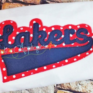 Lakers Digital Machine Embroidery Applique Design 6 sizes, lakers applique, lakers mascot, lakers word, lakers team, lakers name, basketball
