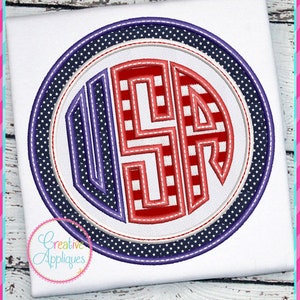 USA Patriotic Frame Digital Machine Embroidery Applique Design 4 sizes, usa applique, patriotic applique, 4th of july
