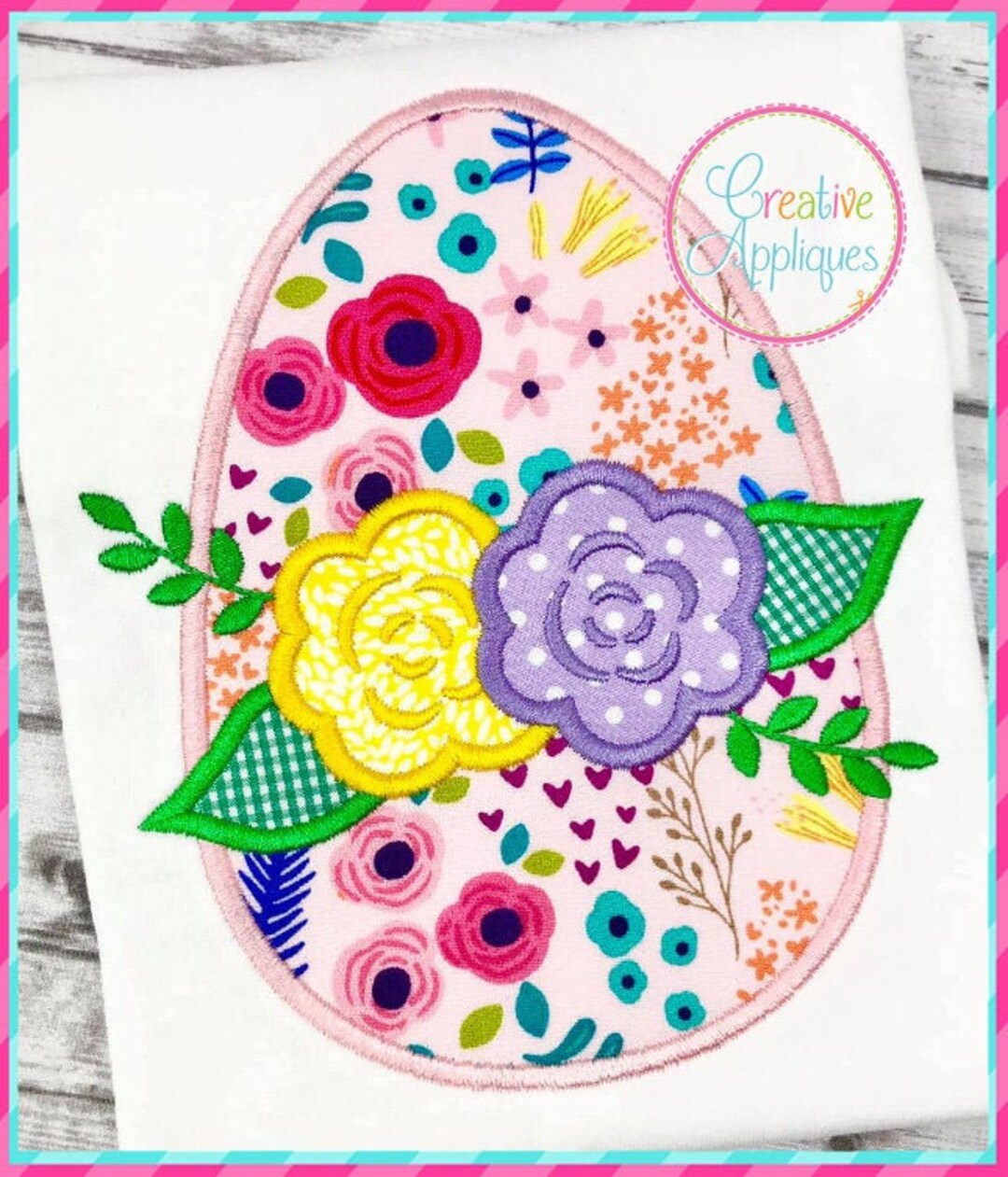 Easter Egg Flowers Machine Embroidery Applique Design, Egg Applique ...